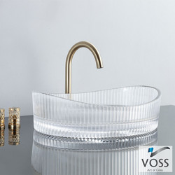 Voss Cavo Επικαθήμενος Νιπτήρας Μπάνιου Οβάλ Γυάλινος 50x37cm Διαφανής 522-VL1150-000