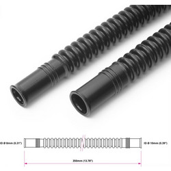 Nuke Convoluted black nylon in-tank fuel hose 08/10mm 500mm