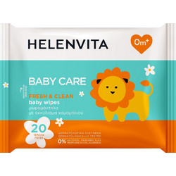 Helenvita Baby Μωρομάντηλα Χωρίς Οινόπνευμα & Parabens με Χαμομήλι 20τμχ