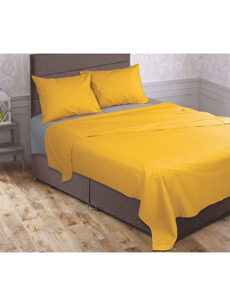 Σετ παπλωματοθήκη μονόχρωμη Σχ. Rainbow poly/cotton Yellow 160x240cm