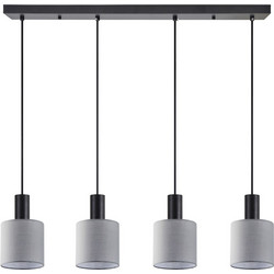 Home Lighting Κρεμαστό Φωτιστικό Οροφής Ράγα Πολύφωτο E27 Γκρι SE21-BL-4-4BL-SH2 77-8518