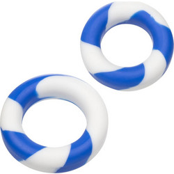 Admiral Penis Rings Ring Σετ Ελαστικά Δαχτυλίδια Πέους Σιλικόνης Μπλε Λευκά 2τμχ