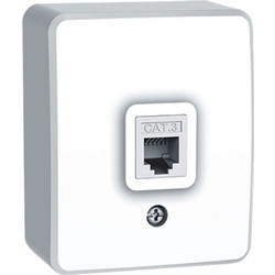 Πρίζα Τηλεφώνου Εξωτερική Murata 1000223001 1xRJ11 CAT3 White Aca