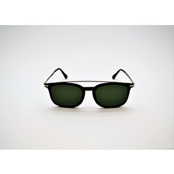Persol 3173S 95/31 Ανδρικά Γυαλιά Ηλίου Τετράγωνα Κοκάλινα Μεταλλικά Μαύρα με Πράσινο Polarized Φακό