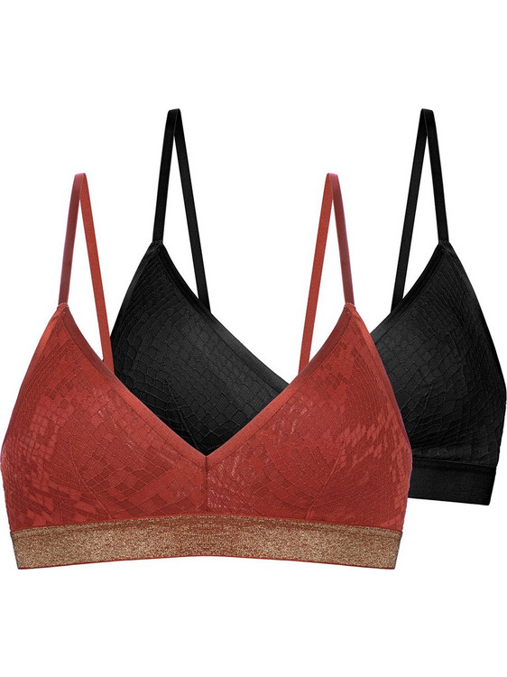 Dorina Vera Bralette Push Up χωρίς Μπανέλα Μαύρο Rusted FXBR0023ME028-2X0393