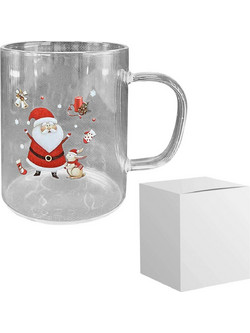 Κούπα Γυάλινη Borosilicate Άγιος Βασίλης 380ml Xmasfest 1133880