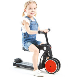 Chipolino All Ride Αναδιπλούμενο Παιδικό Πατίνι Τρίτροχο με Κάθισμα Μαύρο Κόκκινο