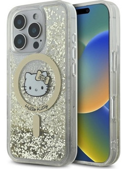 Hello Kitty Liquid Glitter Fever MagSafe Case for iPhone 16 Pro Max - Gold
