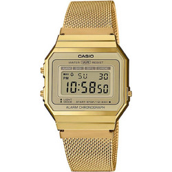 Casio Vintage Ψηφιακό Ανδρικό Ρολόι Χρονογράφος με Χρυσό Μεταλλικό Μπρασελέ A700WEMG-9AEF