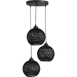 Heronia Lighting Κρεμαστό Φωτιστικό Οροφής Τρίφωτο E27 Μαύρο 31-1213