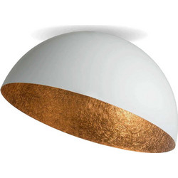 SFERA καμπάνα φωτιστικό οροφής άσπρο/χάλκινο O 70 cm Άσπρο Χάλκινο