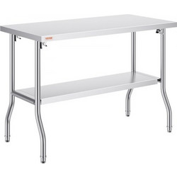 Πτυσσόμενο Επαγγελματικό Τραπέζι VEVOR 48x24" Ανοξείδωτο Ατσάλι, 772 lbs Φορτίο CFGZT48X24YC00001V0