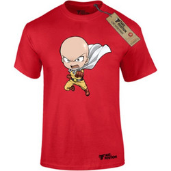 T-shirt ανδρικά με στάμπες cartoon βαμβακερά Takeposition Anime One Punch Man Flying, Κόκκινο, 320-1209-prosf