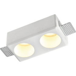 Inlight Χωνευτό τετράγωνο σποτ από γύψο 2XGU10 D:15cm (Χ0012-WH)