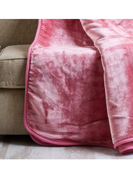 Κουβέρτα Μονόχρωμη Βελούρ Flat Silk Touch - Dusty Pink, Υπέρδιπλο (220x240)