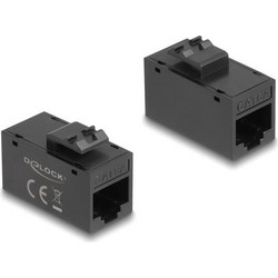 DELOCK Keystone module RJ45 90638, θηλυκό σε θηλυκό, Cat 6A UTP, μαύρο