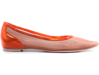 Ras Pointed Toe C-Through Ballerinas Orange