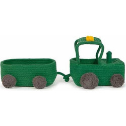 Καλάθι Αποθήκευσης Τρακτέρ LOR-BSK-TRACTOR 35x15x15cm Green Lorena Canals Βαμβάκι-Πολυέστερ