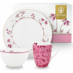 PIP STUDIO - ΡΟΖ ΠΟΡΣΕΛΑΝΙΝΟ ΣΕΤ ΠΡΩΙΝΟΥ JOLIE PINK 350ml & 15cm & 21cm