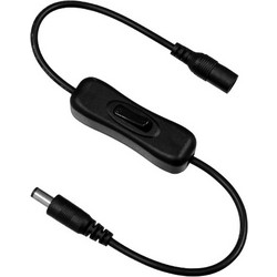 GLOBOSTAR(R) STRIPDC 73302 Ταχυσύνδεσμος DC Jack 5.5x2.1mm Θηλυκός σε Αρσενικό με Διακόπτη On/Off IP20 - Μαύρο - Μ35 x Π1.9 x Υ1.5cm