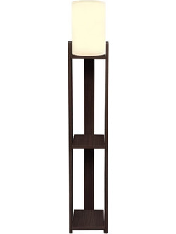 Φωτιστικό δαπέδου Verma I Megapap E27 Mdf/ύφασμα Pvc χρώμα wenge - κρεμ 18,5x18,5x142εκ