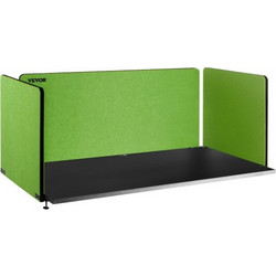VEVOR Desk Divider 60'' Desk Privacy Panel, 3 panels Privacy Acoustic panel, Sound Absorbing Acoustic Privacy panel, Μειώστε το θόρυβο και τις οπτικές περισπασμούς, Ελαφρύ πράσινο διαχωριστικό με σφιγ
