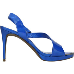 DKNY Diva Γυναικεία Πέδιλα Λουστρίνι Royal Blue με Λεπτό Ψηλό Τακούνι και Φιάπα K2247302-1OP
