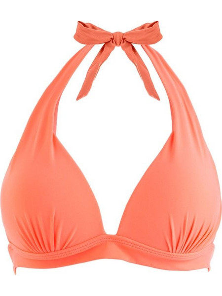 Μαγιό Top Κοραλί Neon Push Up με Δέσιμο στο Λαιμό