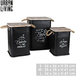 Urban Living Σετ Μεταλλικά Κουτιά Αποθήκευσης 3 Τμχ 34x34x47cm 54084 5414886540843