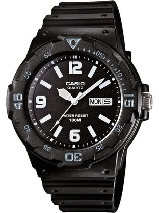 Casio Ανδρικό Ρολόι με Μαύρο Καουτσούκ Λουράκι MRW-200H-1B2