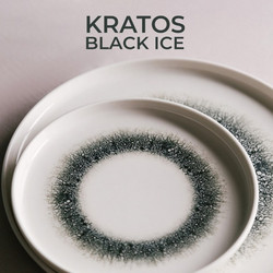 Kutahya Kratos Black Ice Σετ Πιάτα Φαγητού Πορσελάνης Λευκά 18τμχ KRATOSBLICE18VER