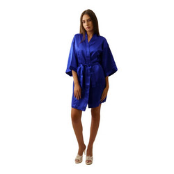 FMS Γυναικεία Ρόμπα Καλοκαιρινή Σατέν Royal Blue JE6525