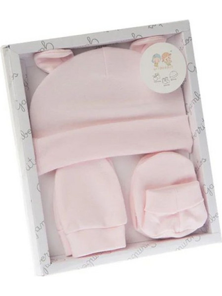 Gamberritos Σετ Σκουφάκι, Καλτσάκια & Γαντάκια Pink Ears