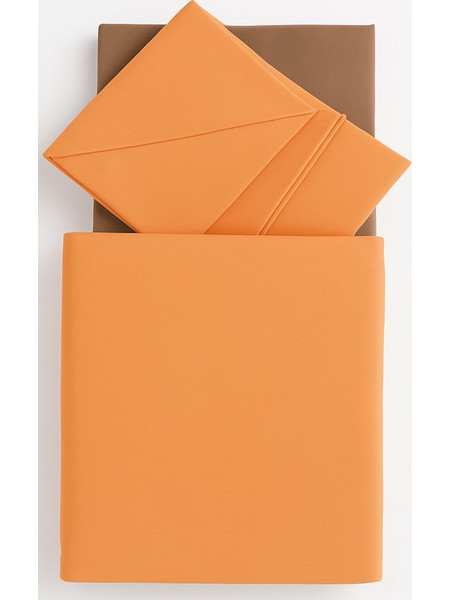 Beboulino Σετ Βρεφικά Σεντόνια Κούνιας 100x180 Coffee/Orange