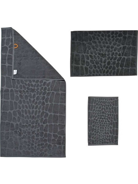 Σετ 3 Πετσέτες Μπάνιου 550g/m Safari Croco Ανθρακί) βάμβακι 100% - 30 x 50 / 50 x 70 / 70 x 140