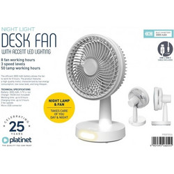 Platinet Ανεμιστήρας Wireless Desk Fan 2x1500mAh Led (PRDF0536)