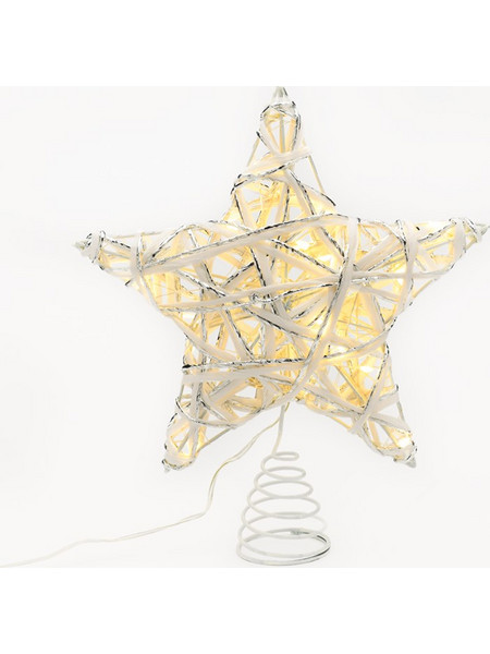 WHITE & SILVER CONVEX STAR 20 MINI WW LED ΛΑΜΠ. ΜΠΑΤ. 3ΧΑΑ,IP20 23x5x20cm X11201125