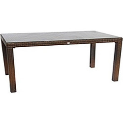 Homeplus Vienna Ορθογώνιο Τραπέζι Κήπου Rattan Καφέ 140x80x74cm 01.02.0181