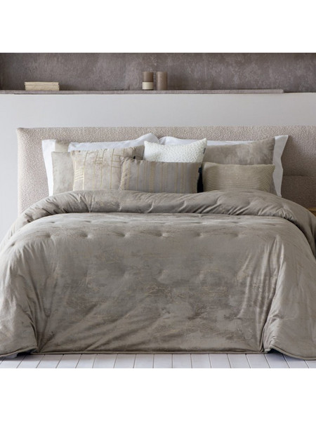 Κουβερλί + 2 μαξιλαροθήκες 100% polyester 250x270cm Joli mylene taupe