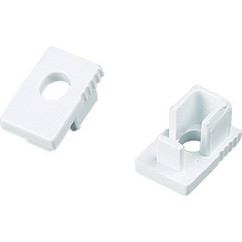 SET OF GREY PLASTIC END CAPS FOR P129, 1PC WITH HOLE & 1PC WITHOUT HOLE - EP129N