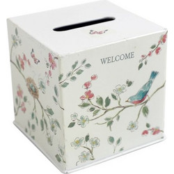 Artekko Napkin Holder Λευκή Μεταλλική Θήκη για Χαρτοπετσέτες με Σχέδια (12.5x12.5x13)cm