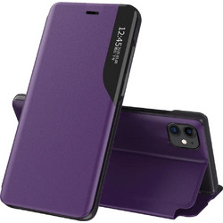 Hurtel Eco Leather View Case Θήκη Flip Purple (iPhone 13 Pro Max)