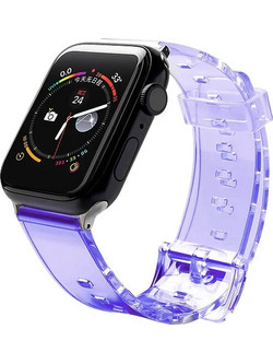 Hurtel Light Λουράκι Σιλικόνης Transparent / Purple (Apple Watch 38 / 40 / 41mm)