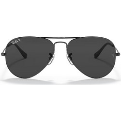 Ray-Ban RB3025 002/48 Ανδρικά Γυαλιά Ηλίου Aviator Μεταλλικά Μαύρα με Μαύρος Polarized Φακό