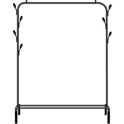 HOME USE κρεμάστρα δαπέδου HUH-0179, μεταλλική, 110x40x150cm, μαύρη