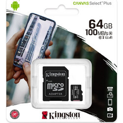 Kingston Canvas Select Plus microSDXC 64GB Class 10 U1 V10 UHS-I