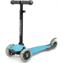 Ricokids Loco Αναδιπλούμενο Παιδικό Πατίνι Τρίτροχο με Φωτάκια Μαύρο Μπλε