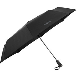 HUGO BOSS HUF520D Ομπρέλα Pocket Double B Black & Gun Umbrella