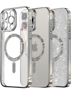 Techsuit - Luxury Glitter MagSafe - iPhone 16 Pro Max - Silver