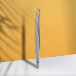 Professional Eyelash Tweezers With Fiber Tips EXPERT 44 TYPE 12 (L-Shaped, 65') TE-44/12